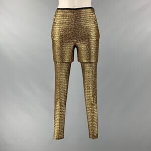 DOROTHEE SCHUMACHER Size XS Gold Black Polyester Wool Metallic Dress Pants